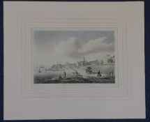 Jukes and Wattscoloured aquatint,A View of Brighthelmstone, 1785,6.75 x 10in., unframed