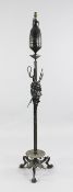 A late 19th / early 20th century neo-classical French patinated bronze standard lamp, in the manner