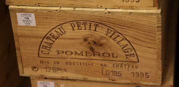 A case of twelve bottles of Chateau Petit Village 1995, Pomerol, owc.