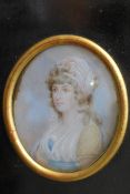 After John Hopneroil on ivory,Miniature of Charlotte, Viscountess of St. Asaph, inscribed verso