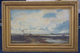 Edmund Morison Wimperis (1833-1900)oil on board,Travellers in an open landscape,initialled,11.5 x
