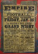 Football ephemera. A Brighton Empire Theatre poster, dated Friday January 25th, 1901, for the