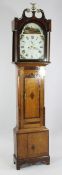 Taylor, London. A Victorian mahogany and oak eight day longcase clock, the 13 inch arched painted