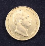 A William IV 1837 gold full sovereign, (Nr EF).