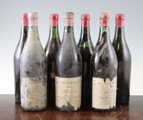 Seven bottles of Le Chambertin Grand Cru 1953, Armand Rousseau, believed bottled by Andre Simon,