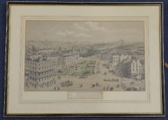 R Henrycoloured lithograph,Brighton. Looking North. c.1843, thought to have been issued at the time