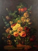 Follower of Jean-Baptiste Monnoyer (1634-1699)oil on canvas,Still life of flowers in a vase upon a