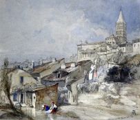 William Callow (1812-1908)watercolour,Angouleme, France,initialled and dated June 28 1836,9 x 10.