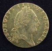 A George III 1790 gold spade guinea, (VF).