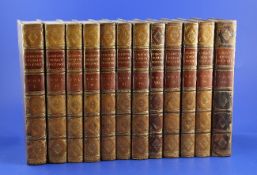 Gibbon, Edward - The History of the Decline and Fall of the Roman Empire, 12 vols, 8vo, calf, with