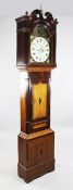 J. King, Leeds. An early Victorian mahogany and oak eight day longcase clock, the 13 inch arched