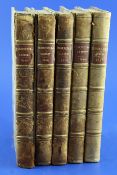 Harrison, Joseph - The Floricultural Cabinet, vols 7, 8, 10, 12 and 15 only, half calf, 8vo,