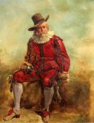 Jacques Edmond Leman (1829?1889)oil on canvas,Portrait of a seated cavalier,signed,15.5 x 12.5in.