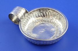 A early 19th century French 950 standard silver taste vin, with ring handle, 1819-1838 fineness