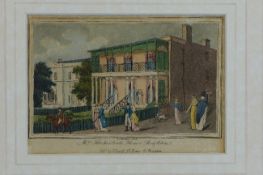 Mrs Fitzherbert2 coloured aquatints,Mrs Fitzherberts House, Brighton by Sutherland, c.1810, IOB