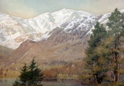 William Gershom Collingwood (1854-1932)watercolour,Sunny winter, Coniston,signed and dated 1917,13.