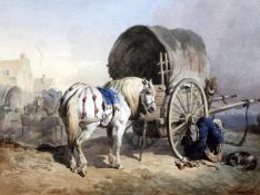 Charles Cooper Henderson (1803-1877)watercolour,Horse and cart, France,inscribed and dated 1844,