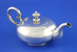 A 19th century Russian 84 zolotnik silver bachelor`s tea pot by Pavel Ovchinnikov, Moscow 1870.