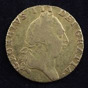 A George III 1788 gold spade guinea, (F).