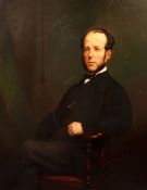 Victorian Schooloil on canvas,Portrait of a gentleman seated in an elbow chair,29.5 x 24in.