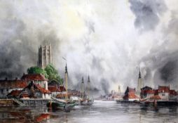 Louis Van Staaten (1859-1924)pair of watercolours,`The Mills of Overschie` and `Gorringheim on the