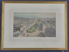 Ino. Brucecoloured aquatint,Birds eye view of Brighton, with the Gloster Hotel owned by Maxfield, (