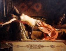 § Paul Raymond Seaton (1953-)oil on canvas,Reclining odalisque,initialled,28 x 36in.