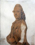 Johann Ernst Heinsius (1731-1794)pencil and white paint on sepia paper,Portrait Henshaw Russell,