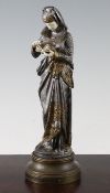 After Albert-Ernest Carrier-Belleuse (French 1824-1887). A patinated bronze and ivory figure `