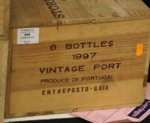 A case of six Dow`s vintage port 1997, owc. An overlooked vintage, largely because not all shippers