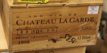 A case of twelve Chateau La Garde 1998, Pessac-Leognan, owc.