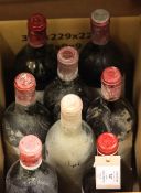 An eight bottle claret assortment, mainly from the 1970s, including one Chateau Palmer 1983,