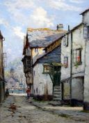 § Alfred Fontville de Breanski (1877-1957)oil on canvas,`A Street in Looe, Cornwall`,signed,24 x