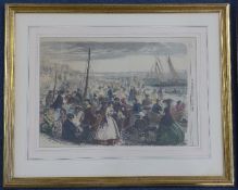 Victorian Brighton3 assorted prints,Figures on Brighton Beach from the ILN, October 1850?, 10 x