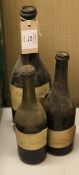 Three interesting items including one bottle of believed rum, early C19th, contemporary hand blown