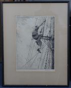 Arthur Briscoe (1873-1943)two etchings,Manning the pumps and Mizzen Topmast, Cross-Trees,signed and