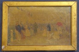 Hugh Blakeroil on canvas,Figures of a French promenade,signed and dated `97,10 x 16in.