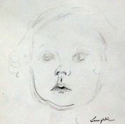 Tsugoharu Foujita (1886-1968)pencil drawing,Head of a child, provenance; from the estate of