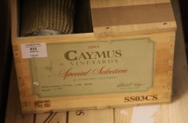 Three bottles of Caymus Vineyards Cabernet Sauvignon Special Selection 2003, 6-bottle owc,