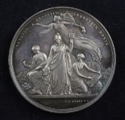 A late Victorian silver Crystal Picture Gallery prize medallion in case, inscribed ""Awarded by the