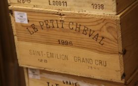 A case of twelve bottles of Chateau Petit Cheval 1996, St. Emilion, owc.