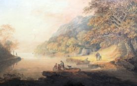 William Payne (1760-1830)ink and watercolour,On the Tammar,signed,17 x 26.5in.A COLLECTION OF