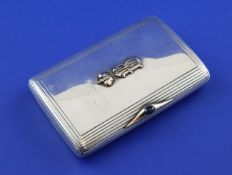 An early 20th century Russian 84 zolotnik silver cigarette case, of rounded rectangular form, with