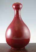 A large Chinese sang-de-boeuf garlic neck vase, of pear form, 50.5cm.