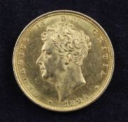 A George IV 1825 gold full sovereign, (Nr EF).