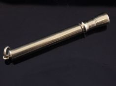 A Sampson Mordan & Co 9ct gold cigar piercer, with suspension loop, 3.25in.