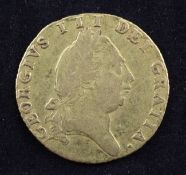 A George III 1788 gold spade half guinea, (VG).