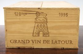 A case of twelve bottles of Chateau Latour 1995, Premier Cru Classe, Pauillac, owc.A case of twelve