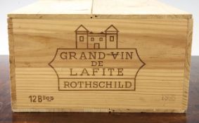 A case of twelve bottles of Chateau Lafite 1995, Premier Cru Classe, Pauillac, owc.A case of twelve