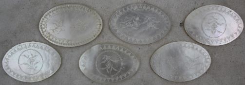 A collection of 19th century Chinese mother of pearl gaming counters, approximately 339, in various